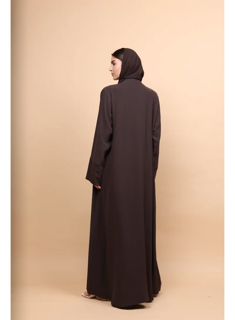 Ikkxa  Sovereign Bronze-Brown Abaya for Women | Best Price UAE